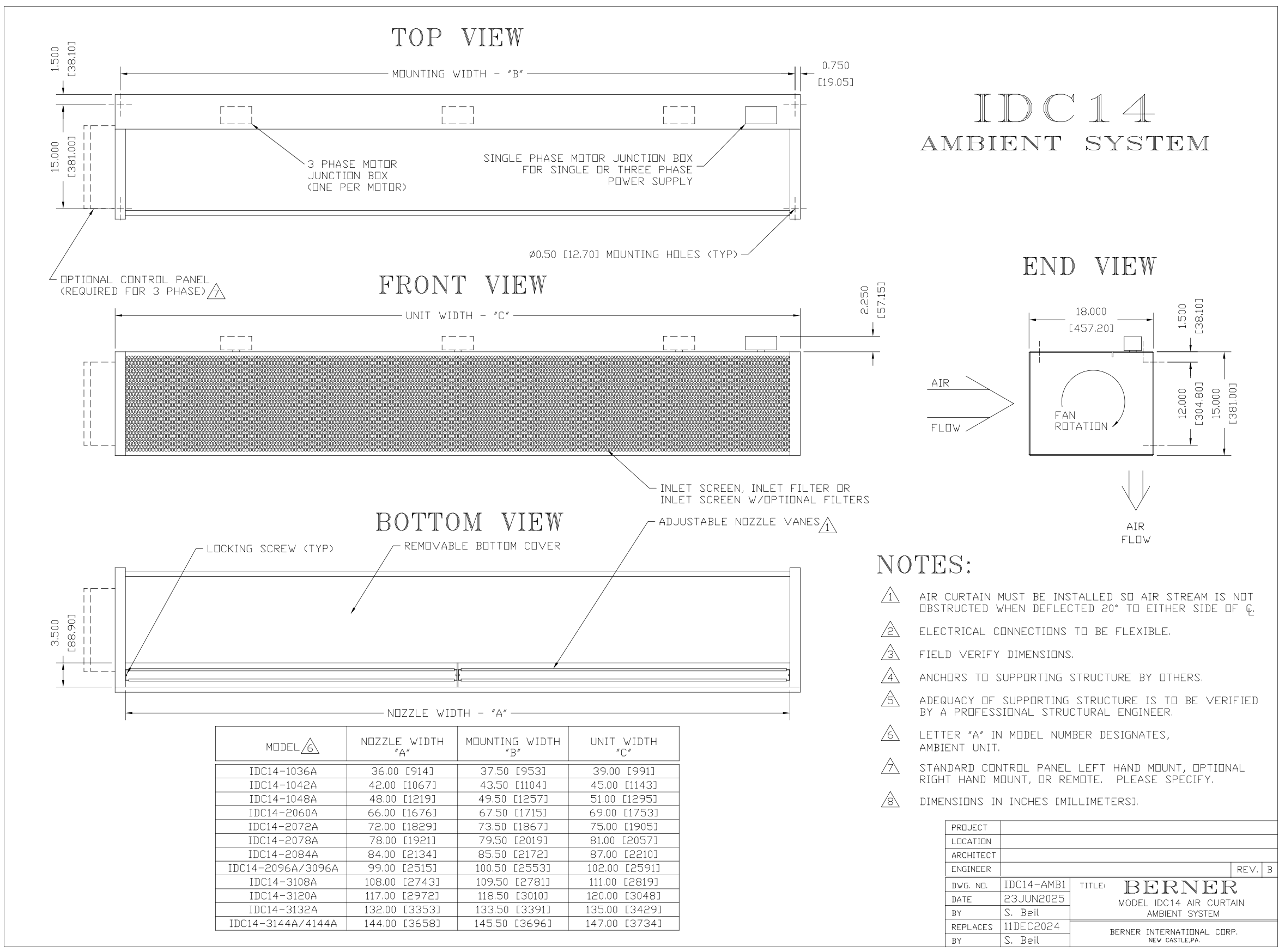 IDC14-1036AA - 36", Ambient Air, 120V, Single Phase, Industrial Direct Drive 14 Series