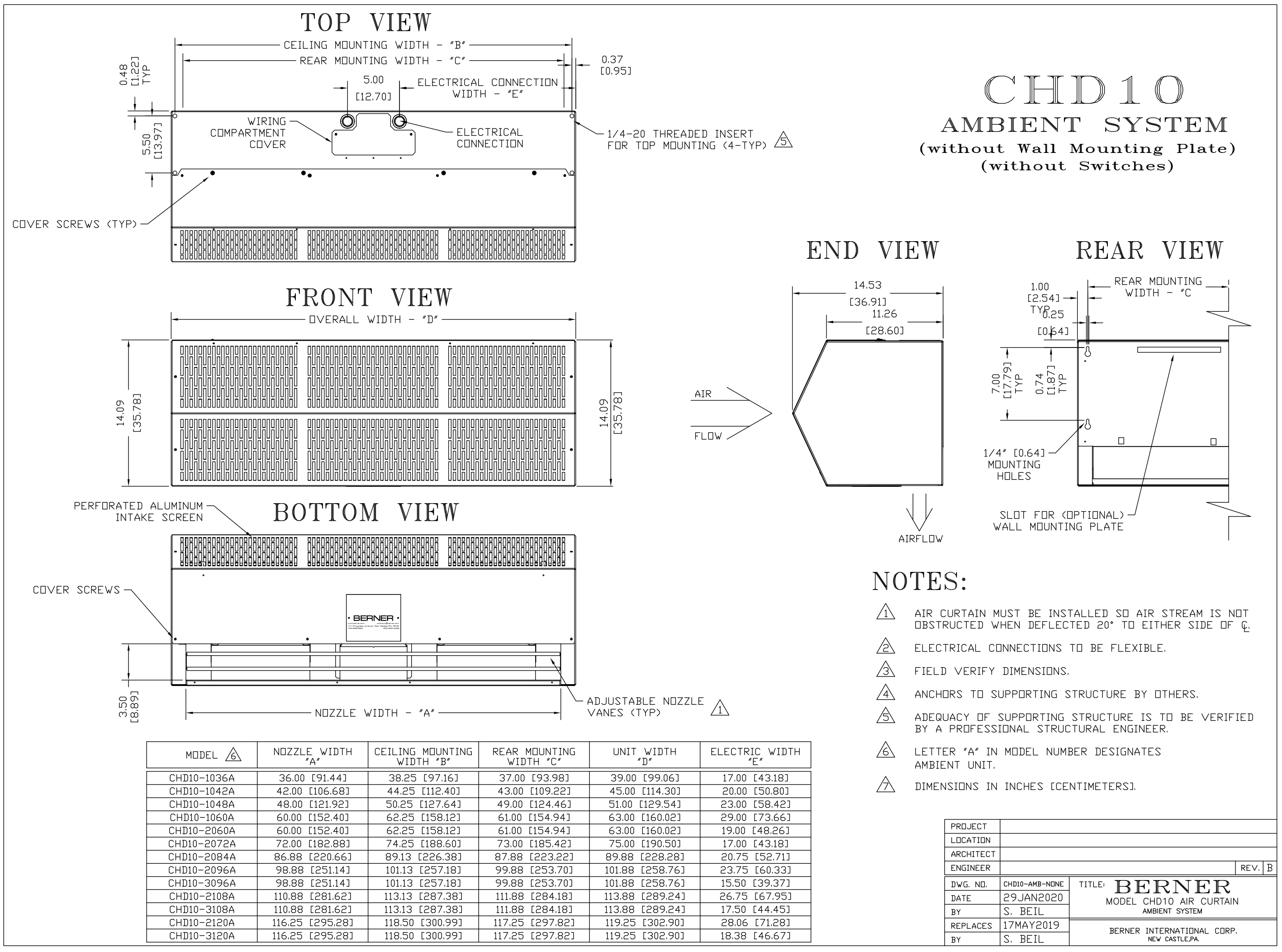CHD10-2072AB-S01 - 72" White, Ambient Air, 208V, Single Phase, Berner Commercial High Performance 10 Series
