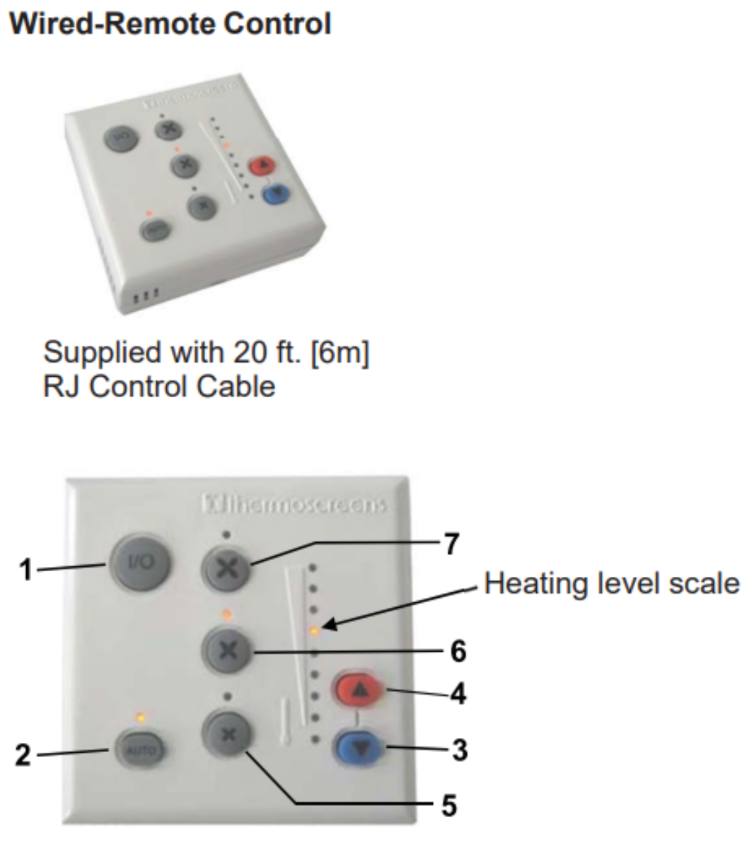 JC-0200-XX - Wired Remote Control for SchwankAir 2000R Series Air Curtains