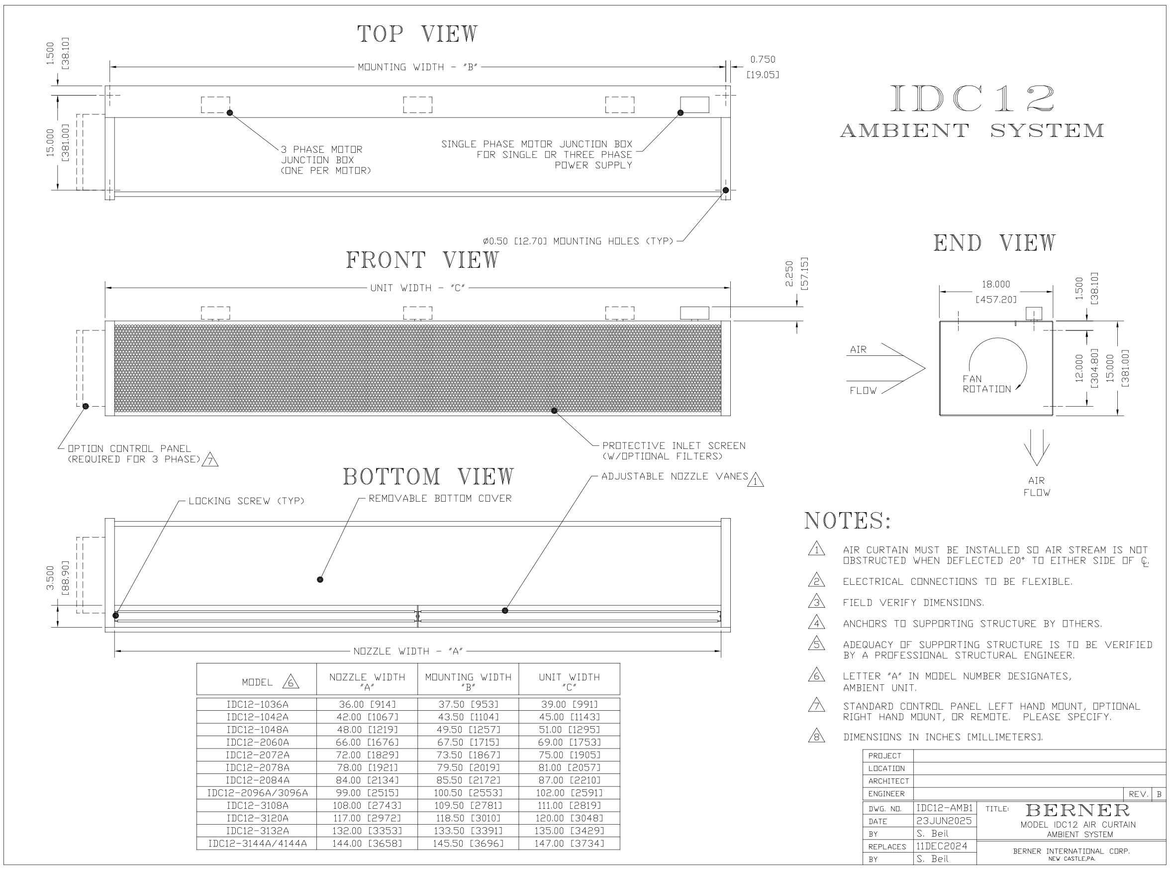 IDC12-1036AA - 36", Ambient Air, 120V, Single Phase, Industrial Direct Drive 12 Series