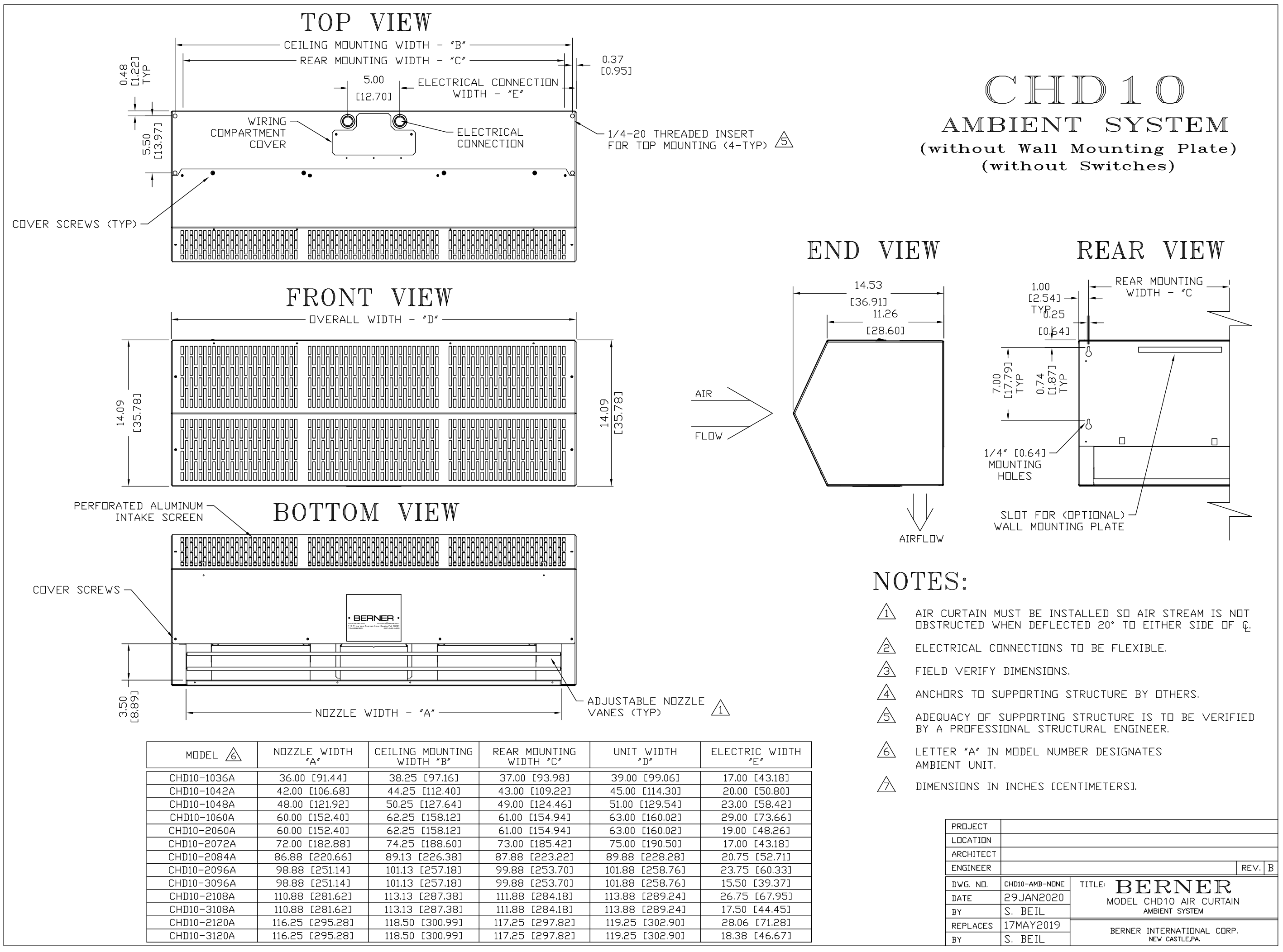 CHD10-2072AA-S01  - 72" White, Ambient Air, 120V, Berner Commercial High Performance 10 Series