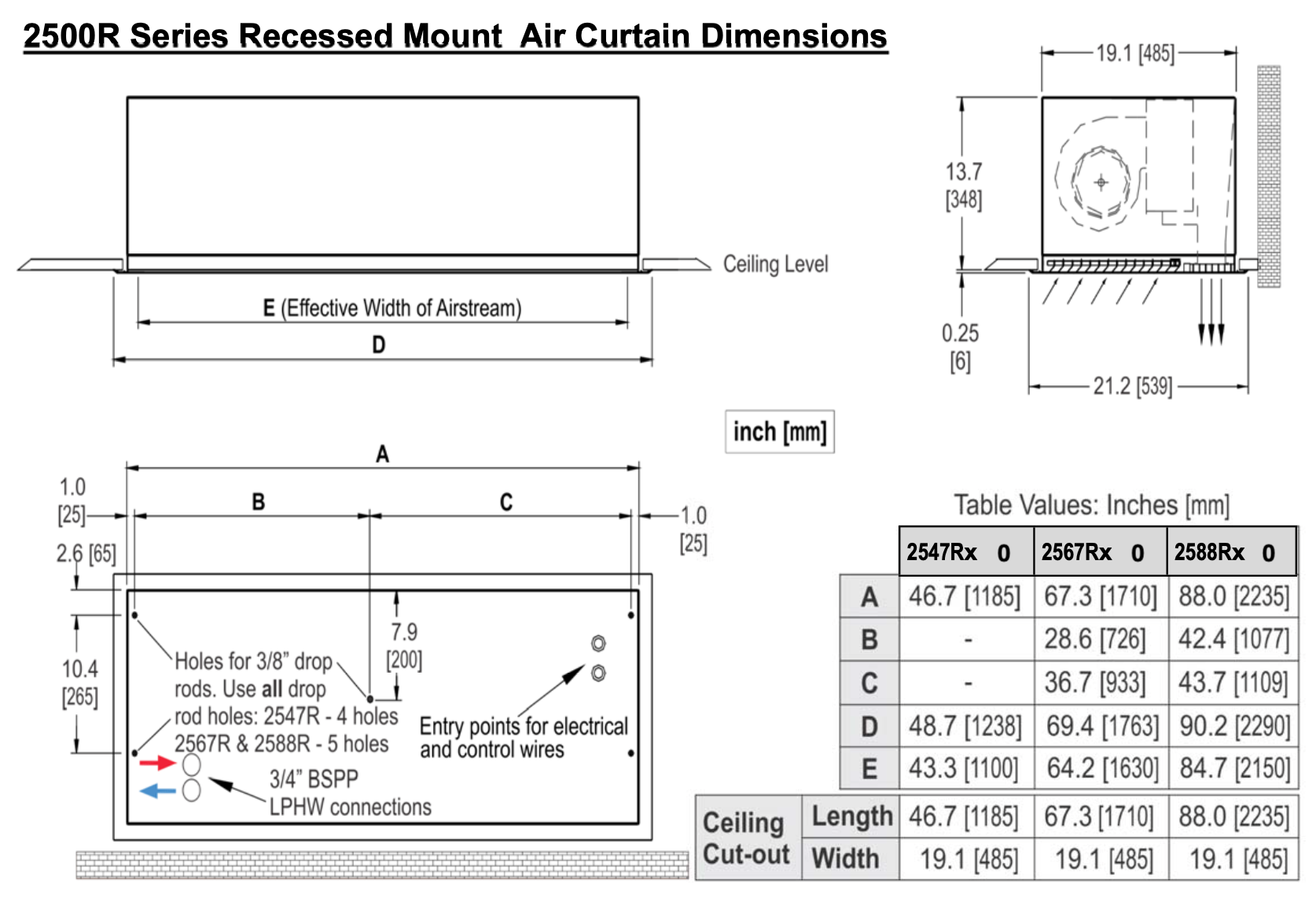 AC-HA47-23-R - SchwankAir 2547R Recessed Mount, Ambient Air, 46.7'' Length, 240V, Single Phase