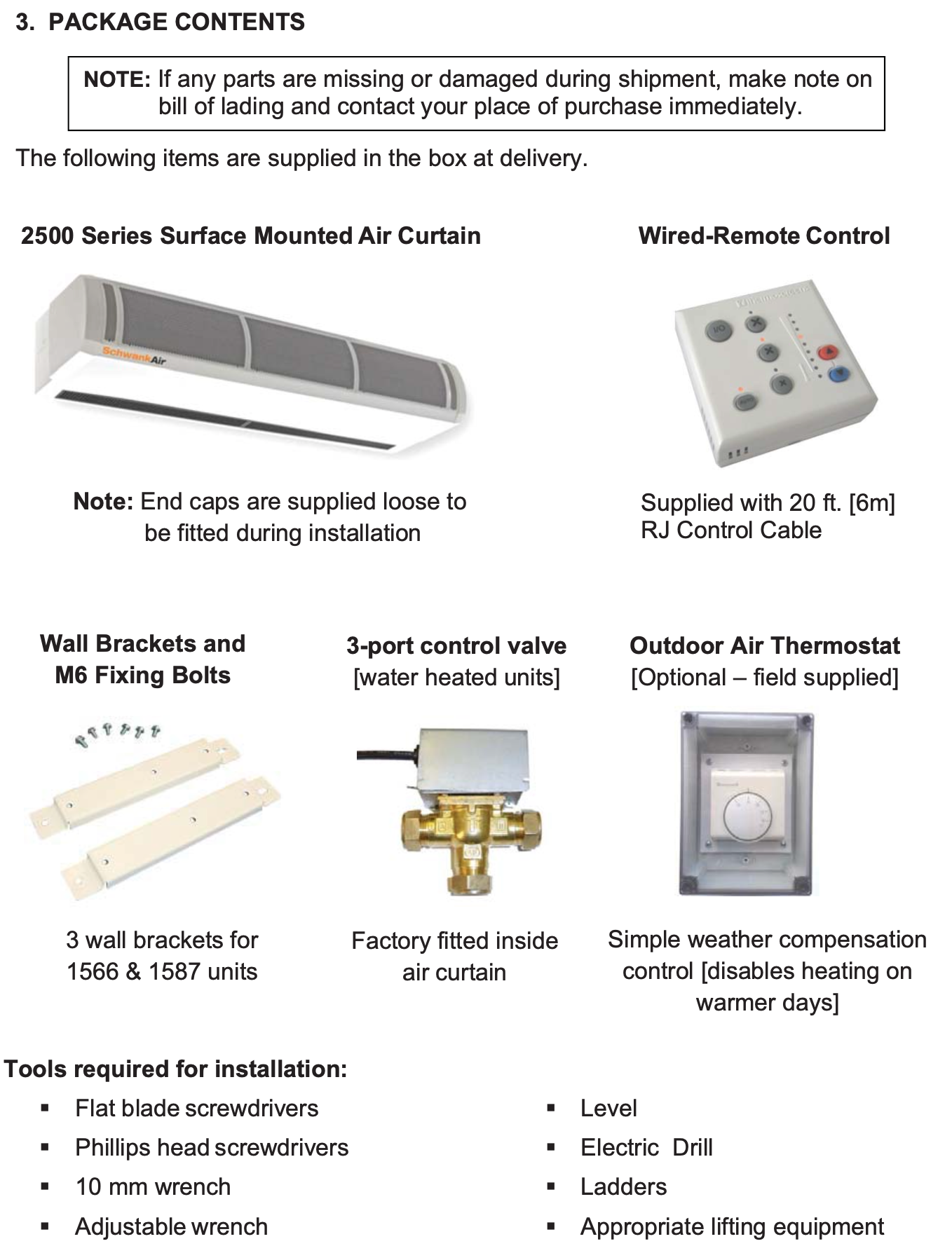 AC-HW93-23 - SchwankAir 2593WH Surface Mount, Hydronic/Water, 92.5'' Length, 240V, Single Phase